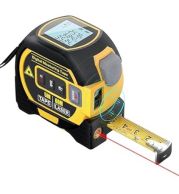 3-in-1 Tape Measure – 5m/16ft Power Tape with Integrated Spirit Level & Laser Guide | Nylon Coated Blade, Shockproof ABS Case, Belt Clip | UAE Multi-Function Carpenter Measuring Tool 